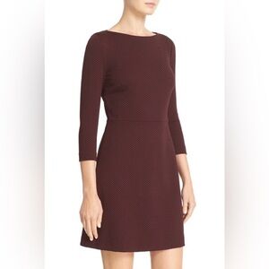 Theory Kamillina K Claymont Jacquard Burgundy Dress Size 0